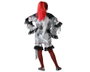 Disfraz Payasa Macabra - Déguisement Clown Macabre Gris avec Boutons Rouges pour Fille, Costume Halloween Enfant 7-9 Ans