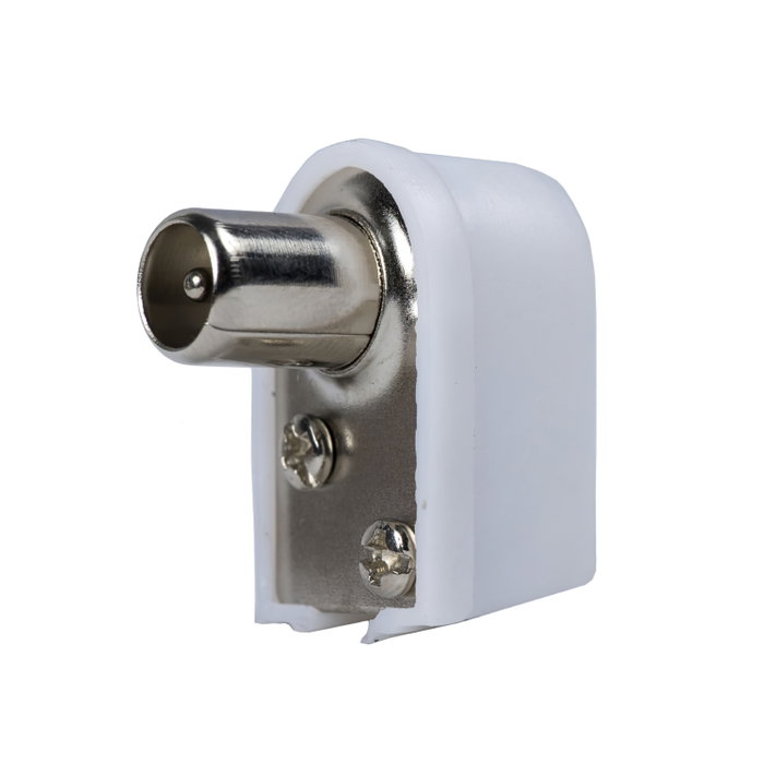 MAURER Fiche TV mâle coudée 9,5 mm blanche