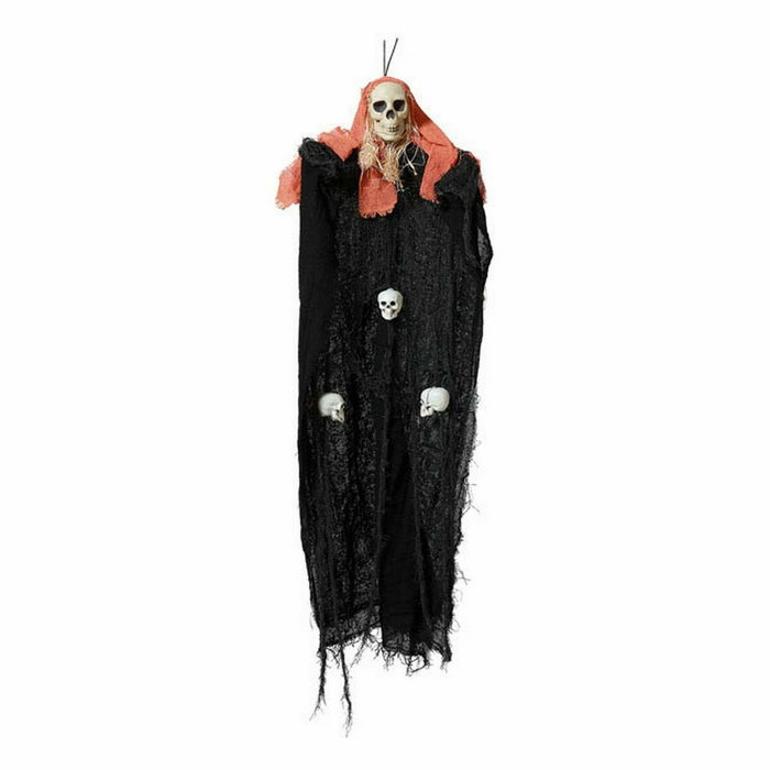 BigBuy Home Squelette Suspendu avec Cape Noire et Foulard Rouge 95 cm BigBuy Home Squelette Suspendu avec Cape Noire et Foulard Rouge 95 cm