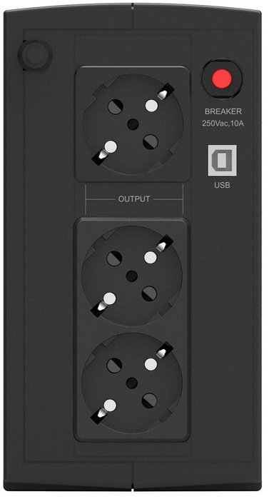 PowerWalker Basic VI 1000 SB, Onduleur Line-Interactive, 1000VA / 600W, USB HID, Fonction AVR et démarrage à froid