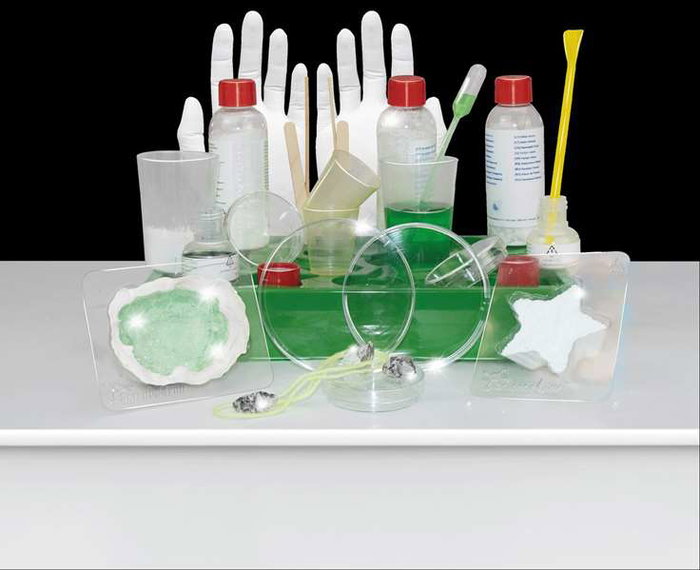 Science for you - Juego fábrica de cristales - Kit créatif de fabrication de cristaux luminescents et de stalagmites - 38x30x6 cm - Espagnol, Portugais
