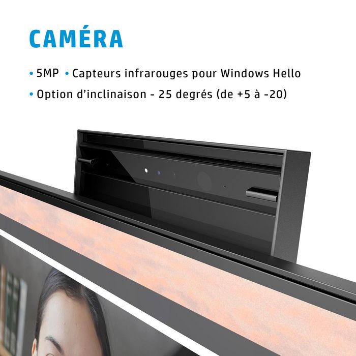 HP Écran de conférence FHD HP E24mv G4 - 60,45 cm (23,8 pouces) Full HD avec caméra intégrée 5 MP, micro et haut-parleurs