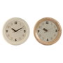 Horloge Murale Home ESPRIT Beige Naturel Bois 30 x 5 x 30 cm (2 Unités)