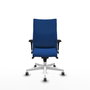 Piqueras Y Crespo Chaise Albacete Confidente, Bleu, Similicuir, Base Blanche