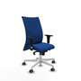 Piqueras Y Crespo Chaise Albacete Confidente, Bleu, Similicuir, Base Blanche