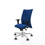Piqueras Y Crespo Chaise Albacete Confidente, Bleu, Similicuir, Base Blanche
