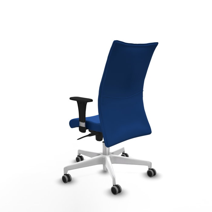 Piqueras Y Crespo Chaise Albacete Confidente, Bleu, Similicuir, Base Blanche
