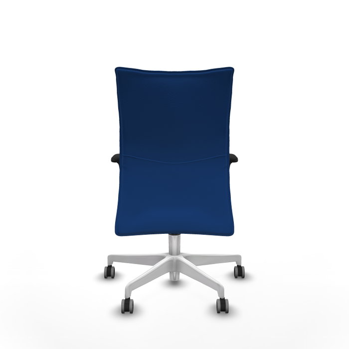 Piqueras Y Crespo Chaise Albacete Confidente, Bleu, Similicuir, Base Blanche