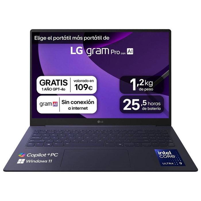 LG gram Pro 16Z90TS - Gris métallique - 32 Go RAM - 1 To SSD LG gram Pro 16Z90TS - Gris métallique - 32 Go RAM - 1 To SSD