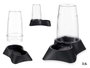 Mascow Comedero Bebedero Plastique 3,5L Antracite Antidérapant 21,5x32,5x32,5 cm (Set de 4)