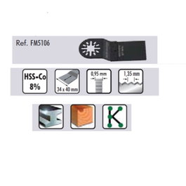 DUVER Lame de scie oscillante FM5106, 34 x 40 mm, pour découpe précise bois et métal