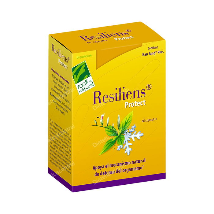 Cien por Cien Natural Resiliens Protect 60 gélules - Complément alimentaire immunité Andrographis Eleuthérocoque Zinc Vitamine C Cien por Cien Natural Resiliens Protect 60 gélules - Complément alimentaire immunité Andrographis Eleuthérocoque Zinc Vitamine C