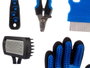 MASCOW Set de soins pour animaux 6 pièces Bleu-Noir