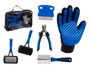 MASCOW Set de soins pour animaux 6 pièces Bleu-Noir