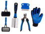 MASCOW Set de soins pour animaux 6 pièces Bleu-Noir