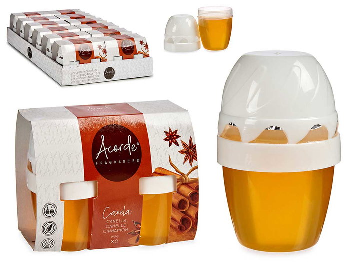 Acorde Lot de 2 désodorisants gel 140 g cannelle 14 x 10,5 x 7 cm (Set de 24) Acorde Lot de 2 désodorisants gel 140 g cannelle 14 x 10,5 x 7 cm (Set de 24)