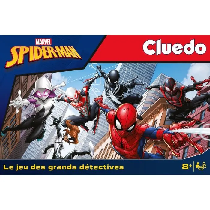 Winning Moves CLUEDO Spider-Man - Jeu de société d'enquête et d'aventure pour fans de Marvel, idéal pour soirées en famille ou entre amis