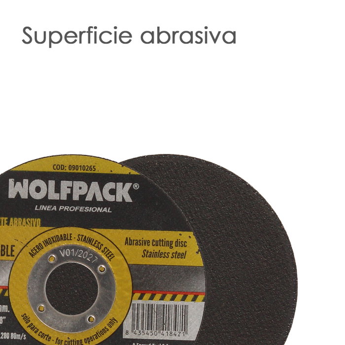 WOLFPACK LINEA PROFESIONAL Disque de coupe fine inox 115x1,6x22,2 mm WOLFPACK LINEA PROFESIONAL Disque de coupe fine inox 115x1,6x22,2 mm