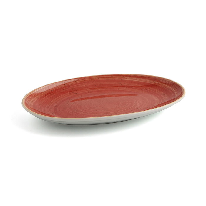 Ariane Plat Ovale en Porcelaine Terra 26 cm Rouge - Lot de 12