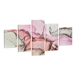 GIFTDECOR Lot de 4 Toiles Marbre Rose