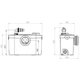 SFA - Broyeur SANIPRO XR UP 400W silencieux pour WC, douche, lavabo et bidet - Réf. SRUPSTD - Évacuation verticale 5m/horizontale 100m
