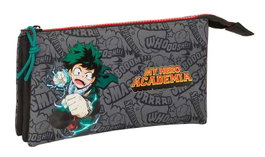 Safta Portatodo Triple My Hero Academia - Boîte de rangement triple, 22 x 12 x 3 cm - Pour enfants à partir de 36 mois