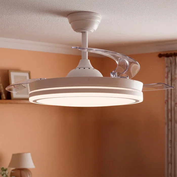 Martina - Ventilateur de plafond avec lumière LED intégrée, fonction été/hiver 48W Blanc, 3 pales, 5040 lm, CCT 3500-6500K, télécommande et temporisateur