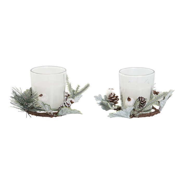 DKD Home Decor Ensemble de Bougies Blanc Noël (2 Unités) DKD Home Decor Ensemble de Bougies Blanc Noël (2 Unités)
