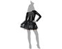 Costume Squelette Noir avec Jupe et Détails Brillants pour Femme Adulte XS-S