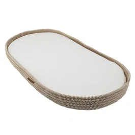 Domiva Panier à langer tressé avec matelas Naturel 43x80x6 cm