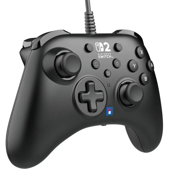 Hori Horipad - Manette filaire pour Nintendo Switch, Switch OLED et Switch 2 - Bouton C, boutons arrière programmables et sticks analogiques précis - Noir