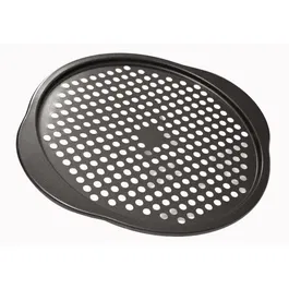 Baumalu Plaque à Pizza en Acier Revêtu Carbon Steel Anti-Adhérente 33 cm - Revêtement Anthracite - Pour Cuisson Homogène et Croustillante