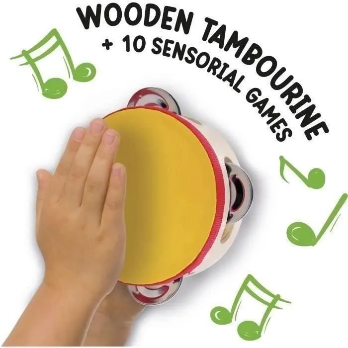 Lisciani Giochi Jeu musical Montessori Box L'ouie avec tambourin en bois pour développer le rythme et l'audition - Activités d'apprentissage