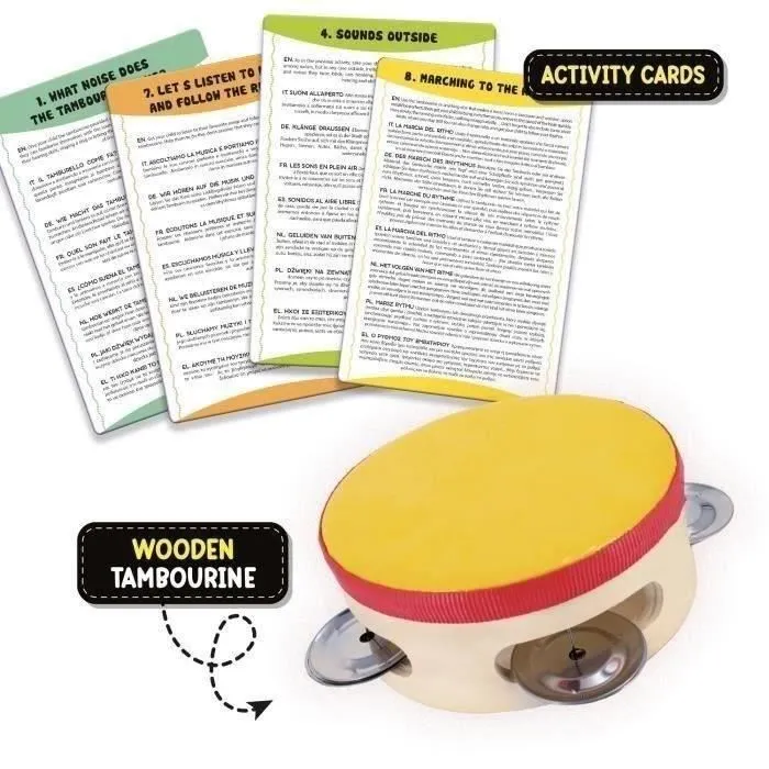 Lisciani Giochi Jeu musical Montessori Box L'ouie avec tambourin en bois pour développer le rythme et l'audition - Activités d'apprentissage