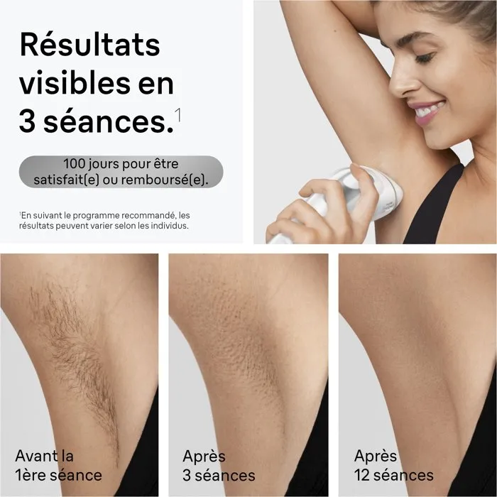 Braun - Épilateur lumière pulsée IPL Silk·expert Pro 3 - Modèle PL3020 - 300 000 flashs - Couleur blanc et argent