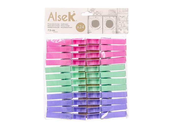 ARTE REGAL Set de 24 pinces à linge couleurs pastel 7,5cm