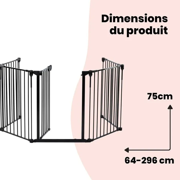Safety 1st Barrière modulaire 5 panneaux, extra large 3 m, Noir