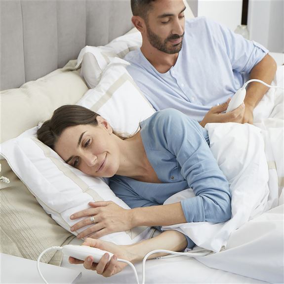 Beurer TS-26 XXL (317.16) Couverture chauffante électrique double, 3 niveaux de température, système de sécurité BSS, câbles amovibles