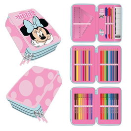 Plumier avec accessoires Minnie motif, rose, 22,5 x 11,5 x 2 cm, recommandé à partir de 36 mois