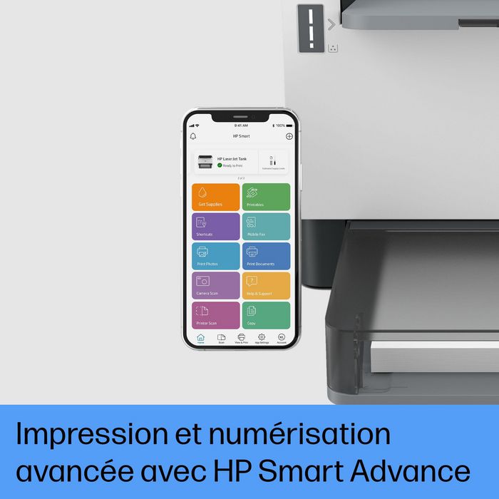 HP LaserJet Tank 1504w - Imprimante laser monochrome avec toner pré-rempli (5000 pages), Wi-Fi, 22 ppm