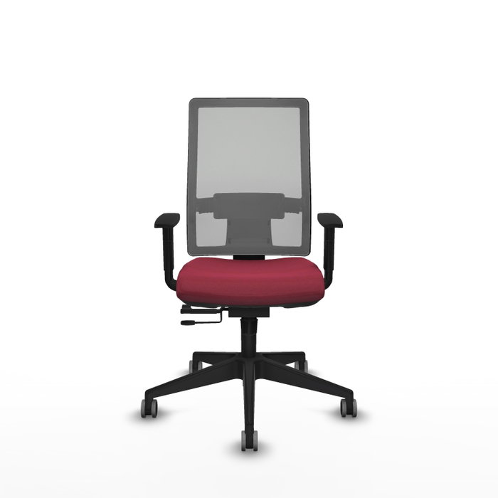 Piqueras y Crespo Chaise de Bureau Horna, Assise Granat et Dossier Maille Gris
