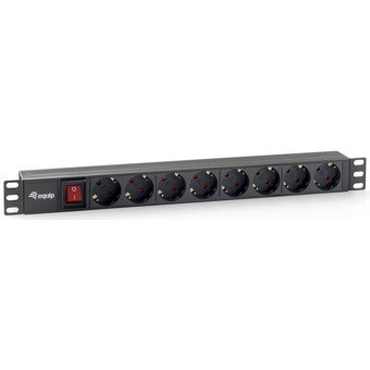 Equip Barre de Prise Rack 19" 1U Horizontal 8 Prises DIN49440 Noir 1.8m Equip Barre de Prise Rack 19" 1U Horizontal 8 Prises DIN49440 Noir 1.8m