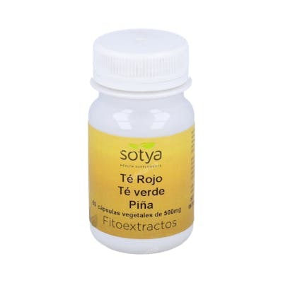 SOTYA Té Verde, Té Rojo et Piña 60 capsules de 500mg SOTYA Té Verde, Té Rojo et Piña 60 capsules de 500mg