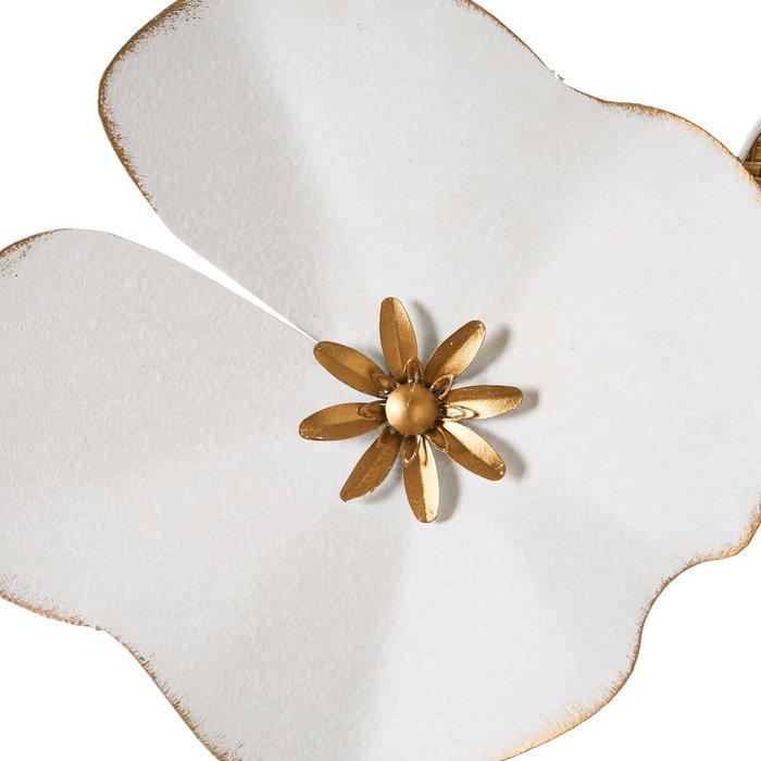 BigBuy Home Décoration murale Blanc Doré Fer 120 x 7 x 65 cm BigBuy Home Décoration murale Blanc Doré Fer 120 x 7 x 65 cm