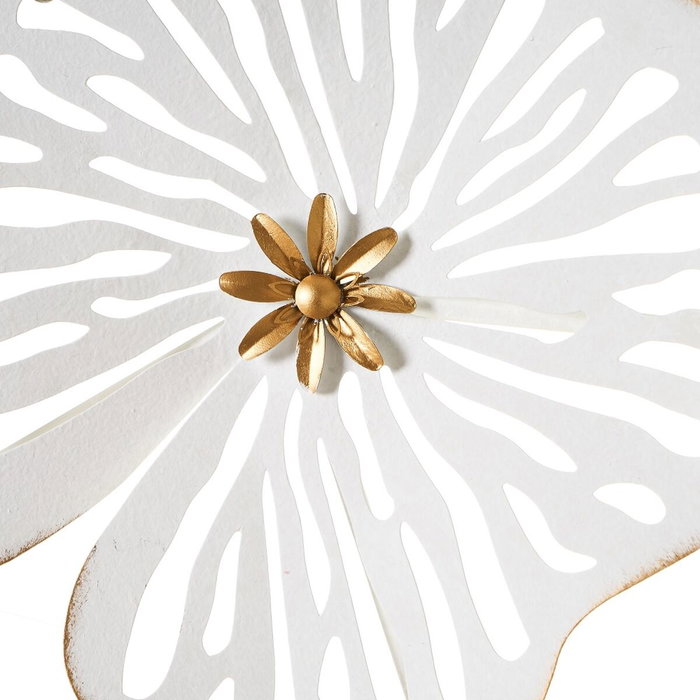 BigBuy Home Décoration murale Blanc Doré Fer 120 x 7 x 65 cm BigBuy Home Décoration murale Blanc Doré Fer 120 x 7 x 65 cm