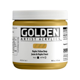 Golden Heavy Body Peinture Acrylique Nápoles Amarillo Oscuro 473 ml