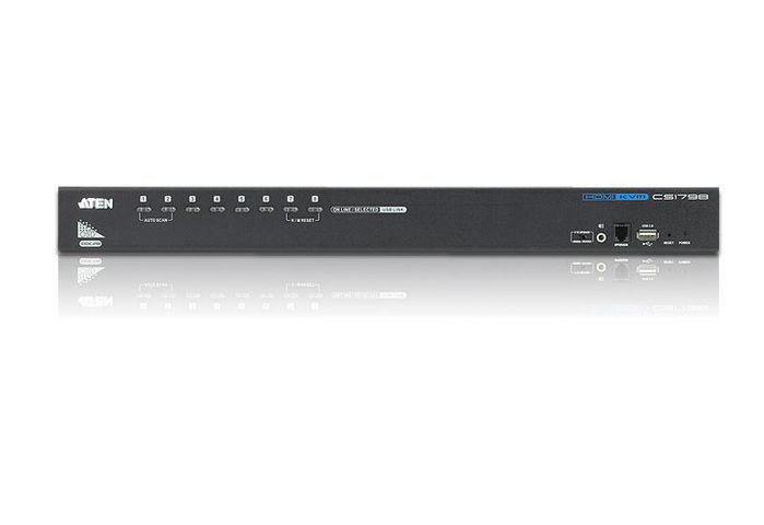 Aten CS1798 Commutateur KVM HDMI/audio USB 8 ports - Double moniteur, mise en cascade, contrôle de 8 ordinateurs depuis une seule console