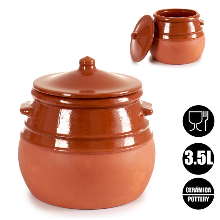 La Dehesa Puchero 3,5 L (3500 ml) 23 cm x 23 cm x 23 cm Barro Refractario Couleur Miel (Set de 4) La Dehesa Puchero 3,5 L (3500 ml) 23 cm x 23 cm x 23 cm Barro Refractario Couleur Miel (Set de 4)