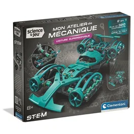 Clementoni - Mon Atelier Mécanique - Voiture Supersonique - 2 Modèles à Assembler (Voiture ou Drone) - Jeu de Construction - 8 ans et plus