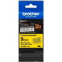Brother TZeS621 Ruban laminé 9mm x 8m, texte noir sur fond jaune